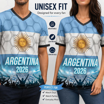 Custom Argentina Soccer Jersey 2026 World Cup, Personalized Name Number Shirt for Men Women Kids, Argentina Fan Apparel Gift | AR44