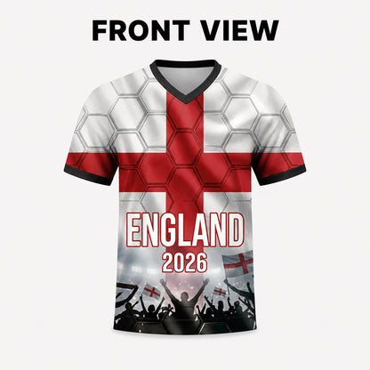 Custom England Soccer Jersey 2026 World Cup, Personalized Name Number Shirt for Men Women Kids, England Fan Apparel Gift | DE53