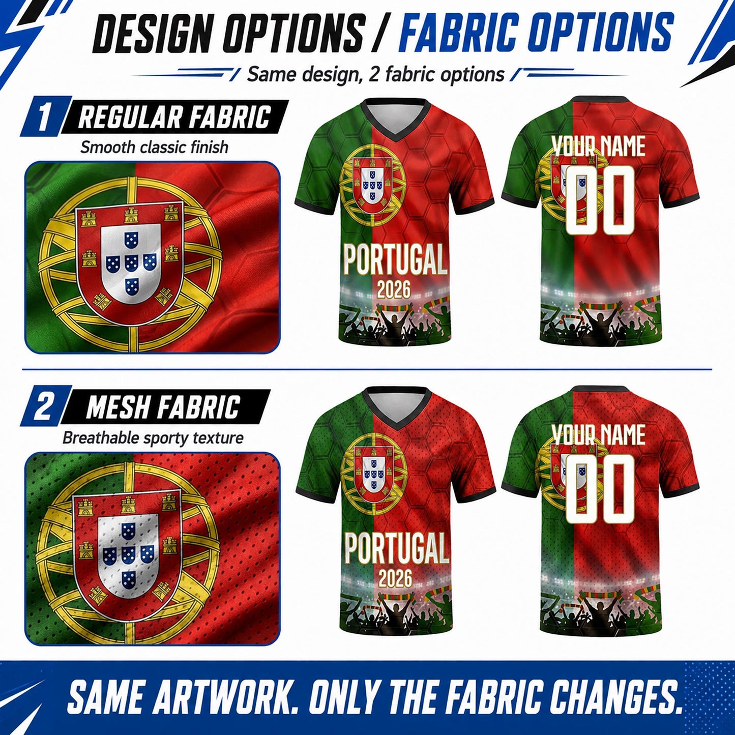 Custom Portugal Soccer Jersey 2026 World Cup, Personalized Name Number Shirt for Men Women Kids, Portugal Fan Apparel Gift | SS48