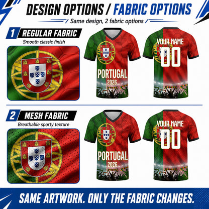 Custom Portugal Soccer Jersey 2026 World Cup, Personalized Name Number Shirt for Men Women Kids, Portugal Fan Apparel Gift | SS48