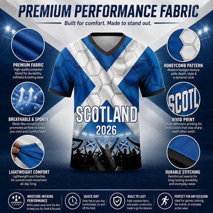 Custom Scotland Soccer Jersey 2026 World Cup, Personalized Name Number Shirt for Men Women Kids, Scotland Fan Apparel Gift | NP24