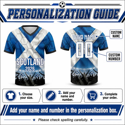 Custom Scotland Soccer Jersey 2026 World Cup, Personalized Name Number Shirt for Men Women Kids, Scotland Fan Apparel Gift | NP24
