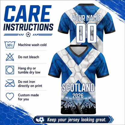 Custom Scotland Soccer Jersey 2026 World Cup, Personalized Name Number Shirt for Men Women Kids, Scotland Fan Apparel Gift | NP24