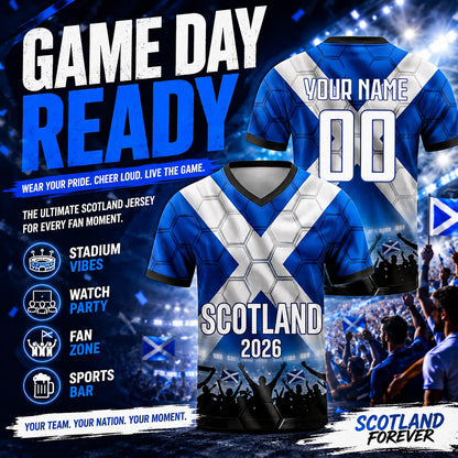 Custom Scotland Soccer Jersey 2026 World Cup, Personalized Name Number Shirt for Men Women Kids, Scotland Fan Apparel Gift | NP24