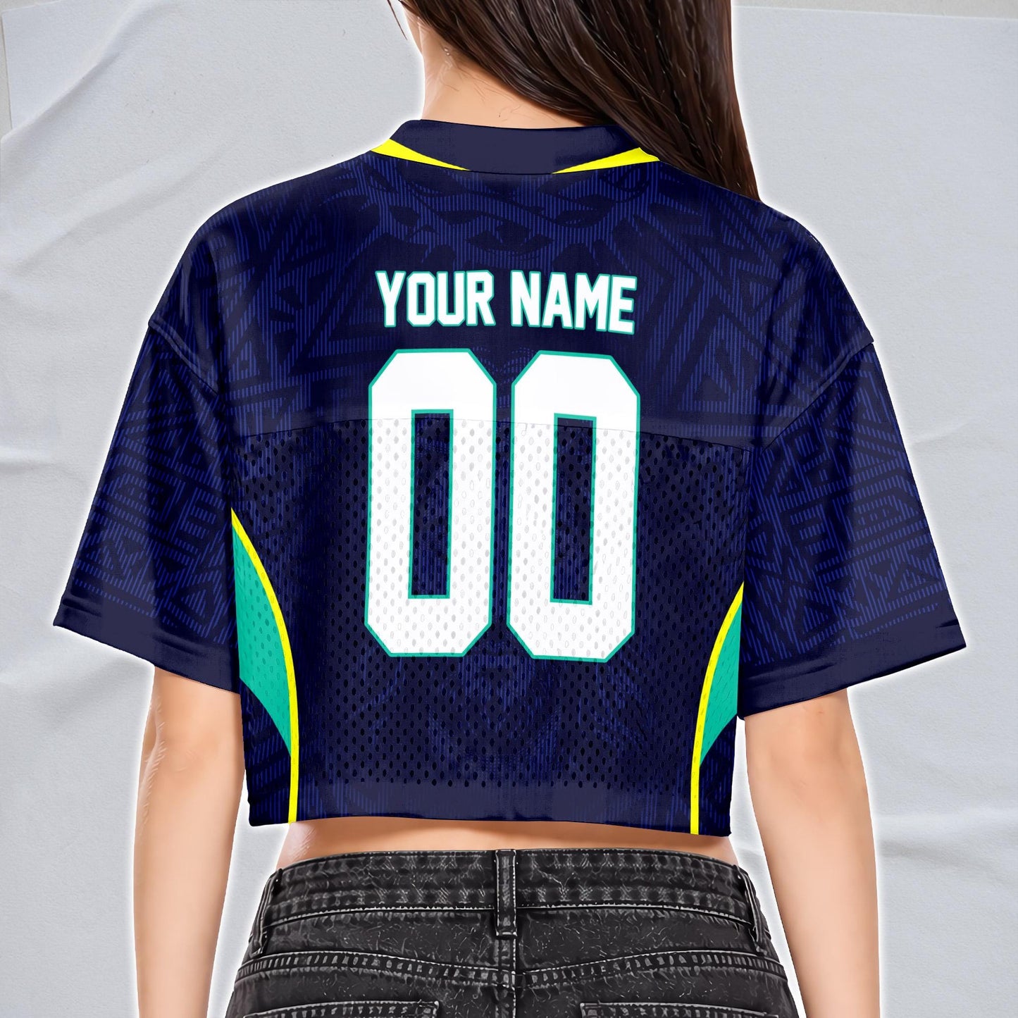 Custom Brazil Soccer Crop Top Jersey, Personalized Name Number Shirt, Football Fan Crop Tee, Bachelorette Party & Festival Outfit | UL32