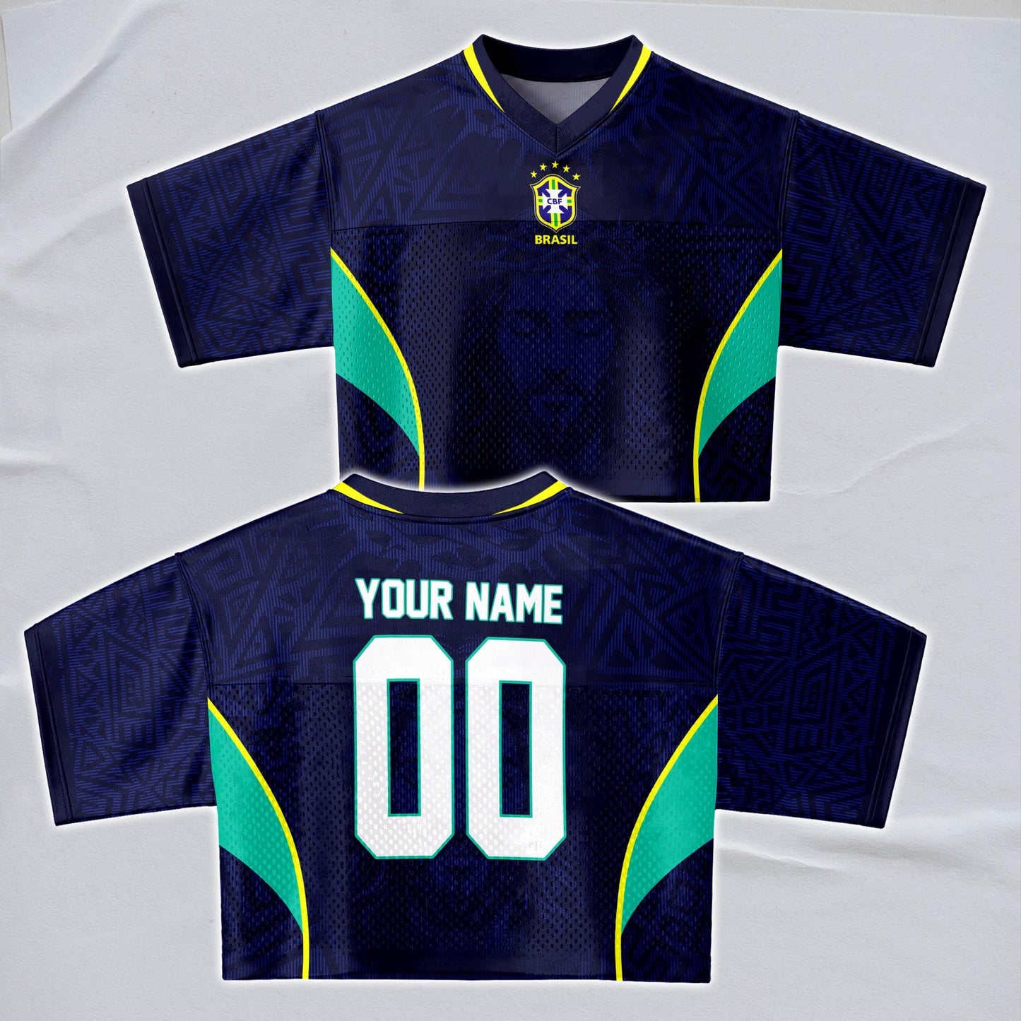 Custom Brazil Soccer Crop Top Jersey, Personalized Name Number Shirt, Football Fan Crop Tee, Bachelorette Party & Festival Outfit | UL32