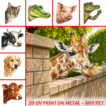Peeking Alligator Metal Sign, Custom Peeking Animal Wall Art, Farm Animal Fence Decor, Funny Yard Decor, Startle Prank Gift, Garden Joke