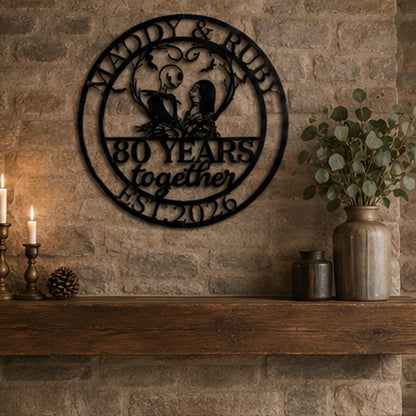Personalized Halloween Anniversary Metal Sign | Custom Couple Metal Wall Art | Personalized Family Name Sign | Wedding Anniversary Gift