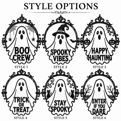 Halloween Ghost Wall Hanging, Metal Spooky Ghost Sign, Haunted Wall Decor, Entryway Halloween Decor, Gothic Home Decor, Fall Wall Art