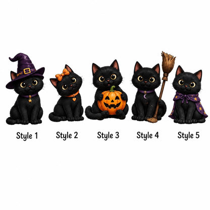 Personalized Halloween Cat Metal Sign, Custom Kids Name Boo Crew Metal Door Hanger, Spooky Fall Porch Decor, Entryway Decor