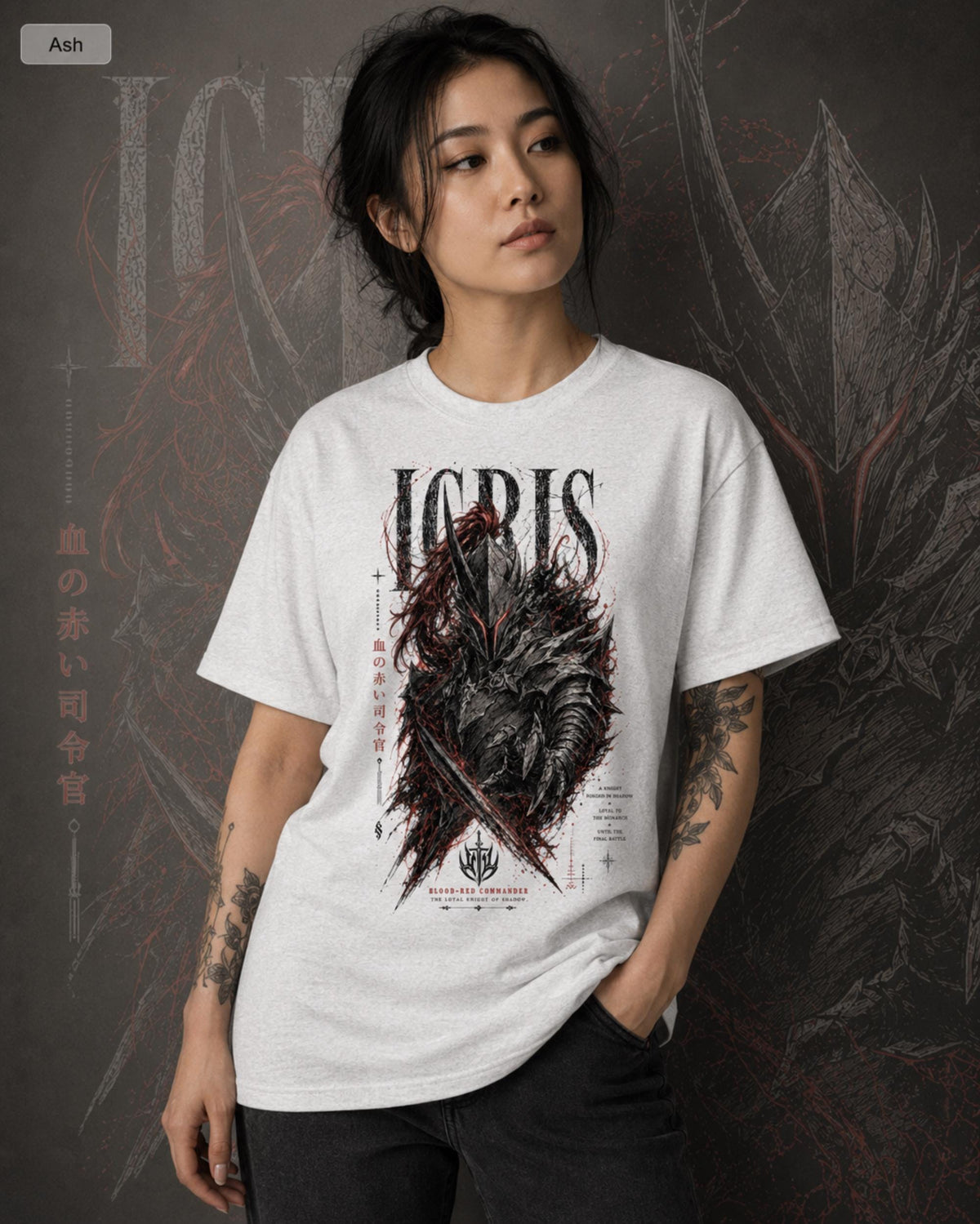 Solo Leveling Igris Shirt, Blood-Red Commander Manga Graphic Tee with Shadow Knight Armor, Dark Fantasy Anime Gift for Fans and Collectors