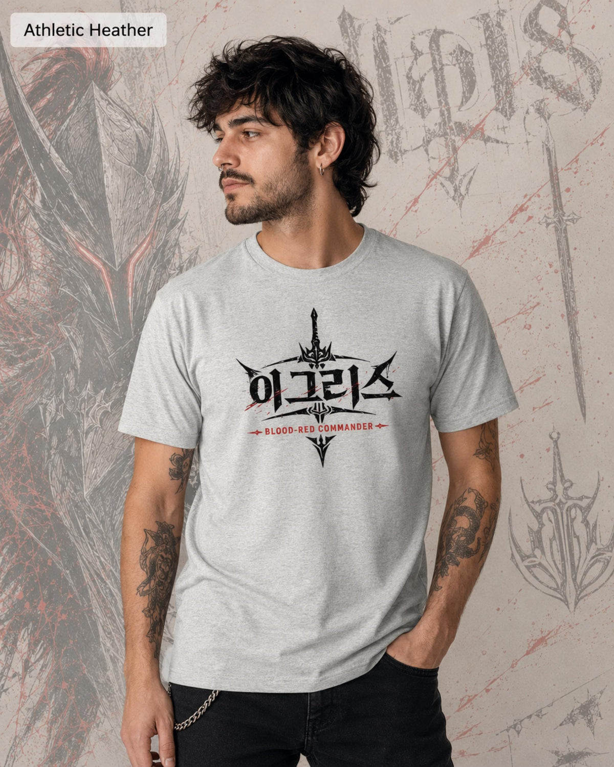 Solo Leveling Igris Shirt, Front and Back Anime Graphic Tee, Blood-Red Commander Dark Fantasy Manga Shirt, Shadow Monarch Fan Gift