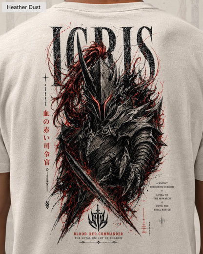 Solo Leveling Igris Shirt, Front and Back Anime Graphic Tee, Blood-Red Commander Dark Fantasy Manga Shirt, Shadow Monarch Fan Gift