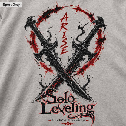 Solo Leveling Arise Shirt, Front and Back Print, Shadow Monarch Anime Graphic Tee, Dark Fantasy Manga Shirt, Unisex Anime Streetwear Gift