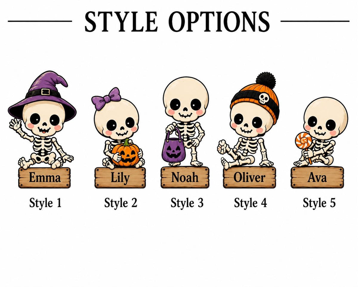 Personalized Skeleton Family Halloween Metal Sign, Custom Bone Crew Name Plaque, Cute Skeleton Door Hanger, Spooky Family Decor