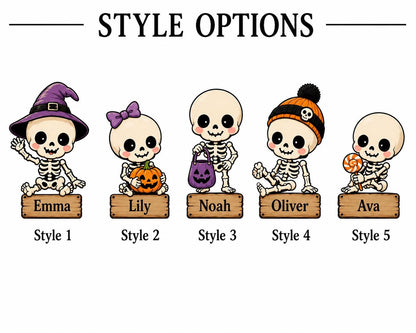 Personalized Skeleton Family Halloween Metal Sign, Custom Bone Crew Name Plaque, Cute Skeleton Door Hanger, Spooky Family Decor