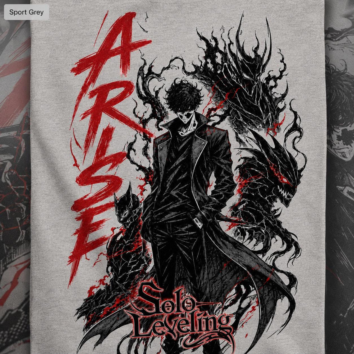 Solo Leveling Arise Shirt, Sung Jinwoo Shadow Monarch Anime Graphic Tee
