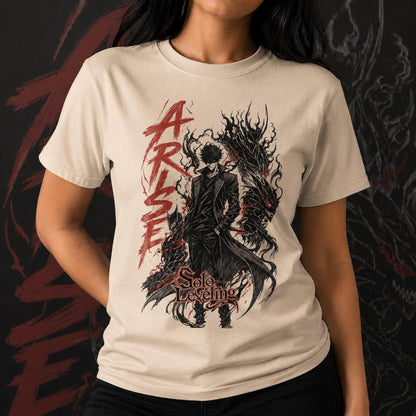 Solo Leveling Arise Shirt, Sung Jinwoo Shadow Monarch Anime Graphic Tee