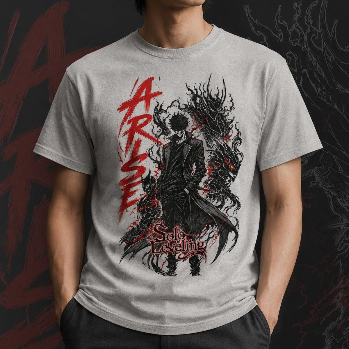 Solo Leveling Arise Shirt, Sung Jinwoo Shadow Monarch Anime Graphic Tee