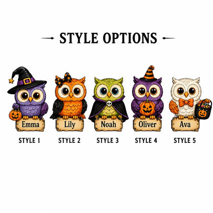 Personalized Owl Family Halloween Metal Sign, Custom Spooky Owl Crew Name Plaque, Cute Owl Door Hanger, Fall Home Decor, Entryway Decor