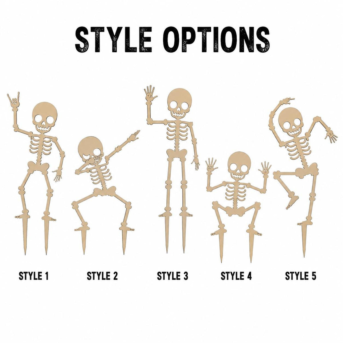 Halloween Skeleton Yard Stakes, Funny Skeleton Pose Garden Decor, Metal Lawn Sign, Spooky Outdoor Yard Display