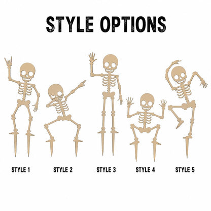 Halloween Skeleton Yard Stakes, Funny Skeleton Pose Garden Decor, Metal Lawn Sign, Spooky Outdoor Yard Display