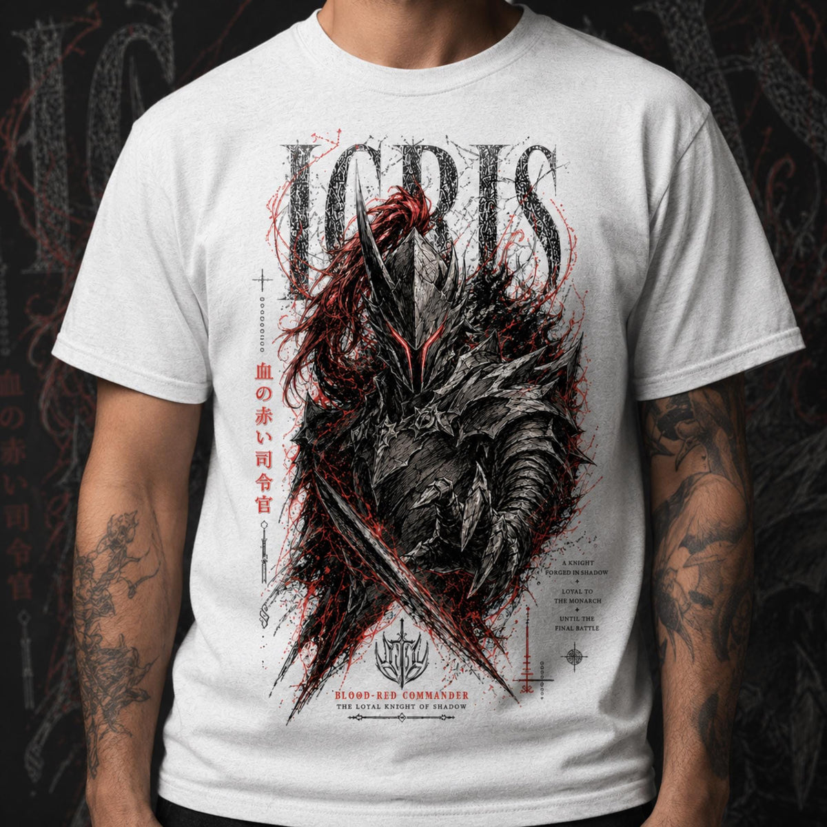 Solo Leveling Igris Shirt, Blood-Red Commander Manga Graphic Tee with Shadow Knight Armor, Dark Fantasy Anime Gift for Fans and Collectors