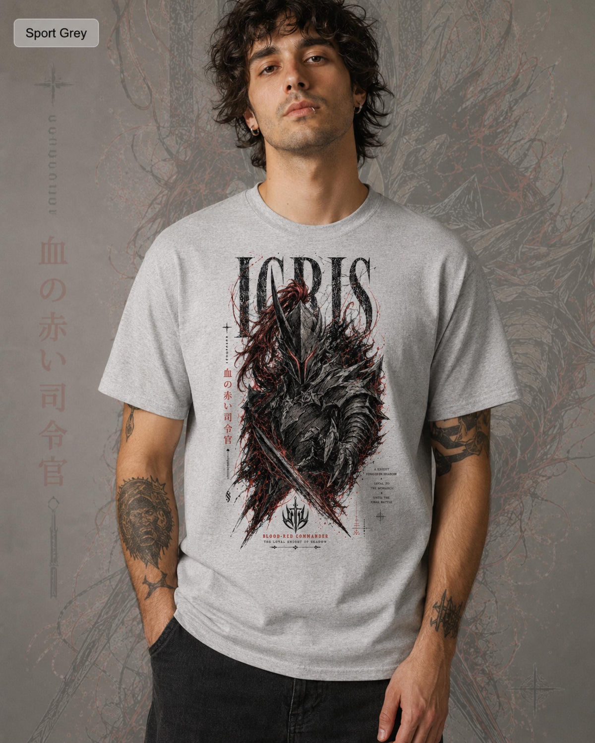 Solo Leveling Igris Shirt, Blood-Red Commander Manga Graphic Tee with Shadow Knight Armor, Dark Fantasy Anime Gift for Fans and Collectors