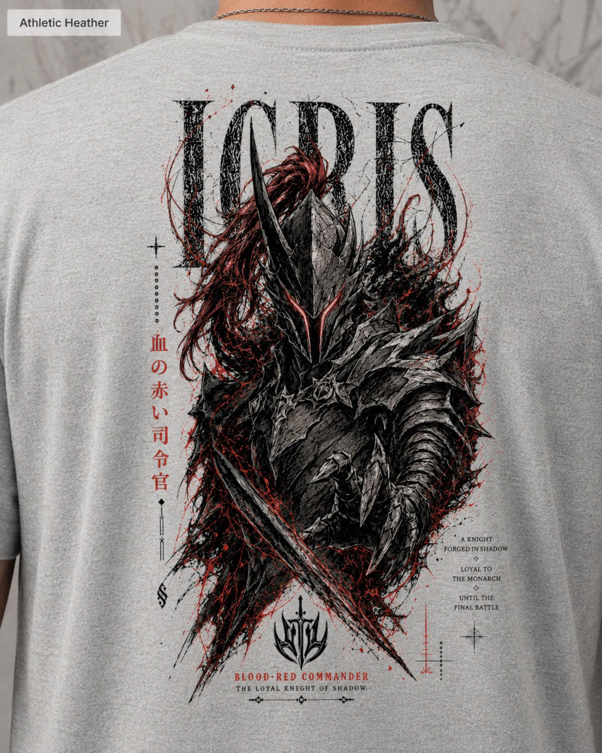 Solo Leveling Igris Shirt, Front and Back Anime Graphic Tee, Blood-Red Commander Dark Fantasy Manga Shirt, Shadow Monarch Fan Gift