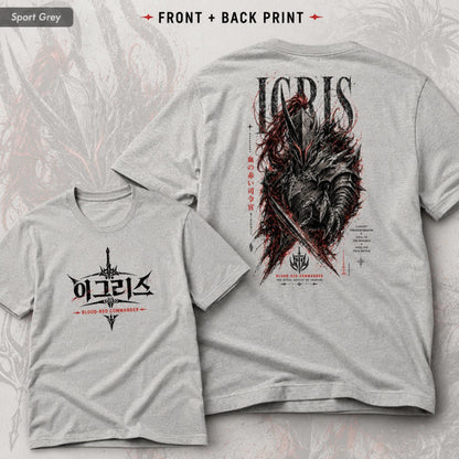 Solo Leveling Igris Shirt, Front and Back Anime Graphic Tee, Blood-Red Commander Dark Fantasy Manga Shirt, Shadow Monarch Fan Gift
