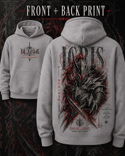 Solo Leveling Igris Hoodie, Front & Back Anime Graphic Hoodie, Blood-Red Commander Dark Fantasy Manga Hoodie, Shadow Monarch Anime Fan Gift