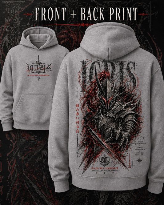Solo Leveling Igris Hoodie, Front & Back Anime Graphic Hoodie, Blood-Red Commander Dark Fantasy Manga Hoodie, Shadow Monarch Anime Fan Gift