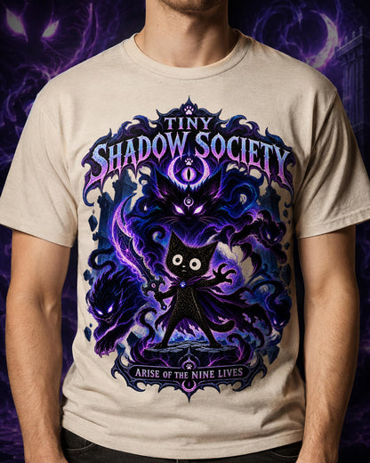 Anime T Shirt, Dark Fantasy Anime Graphic Tee, Gothic Cat Manga Shirt, Purple Shadow Magic, Streetwear Tee, Fantasy Gamer Gift, Anime Cat