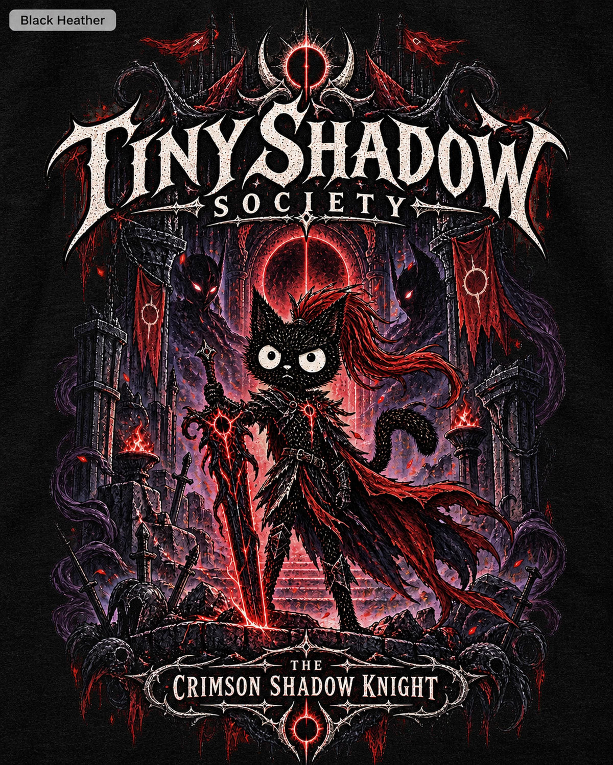 Solo Leveling Igris Shirt, Blood-Red Commander Anime Graphic Tee, Dark Fantasy Gothic Manga Cat Parody, Shadow Monarch Gamer Fan Gift