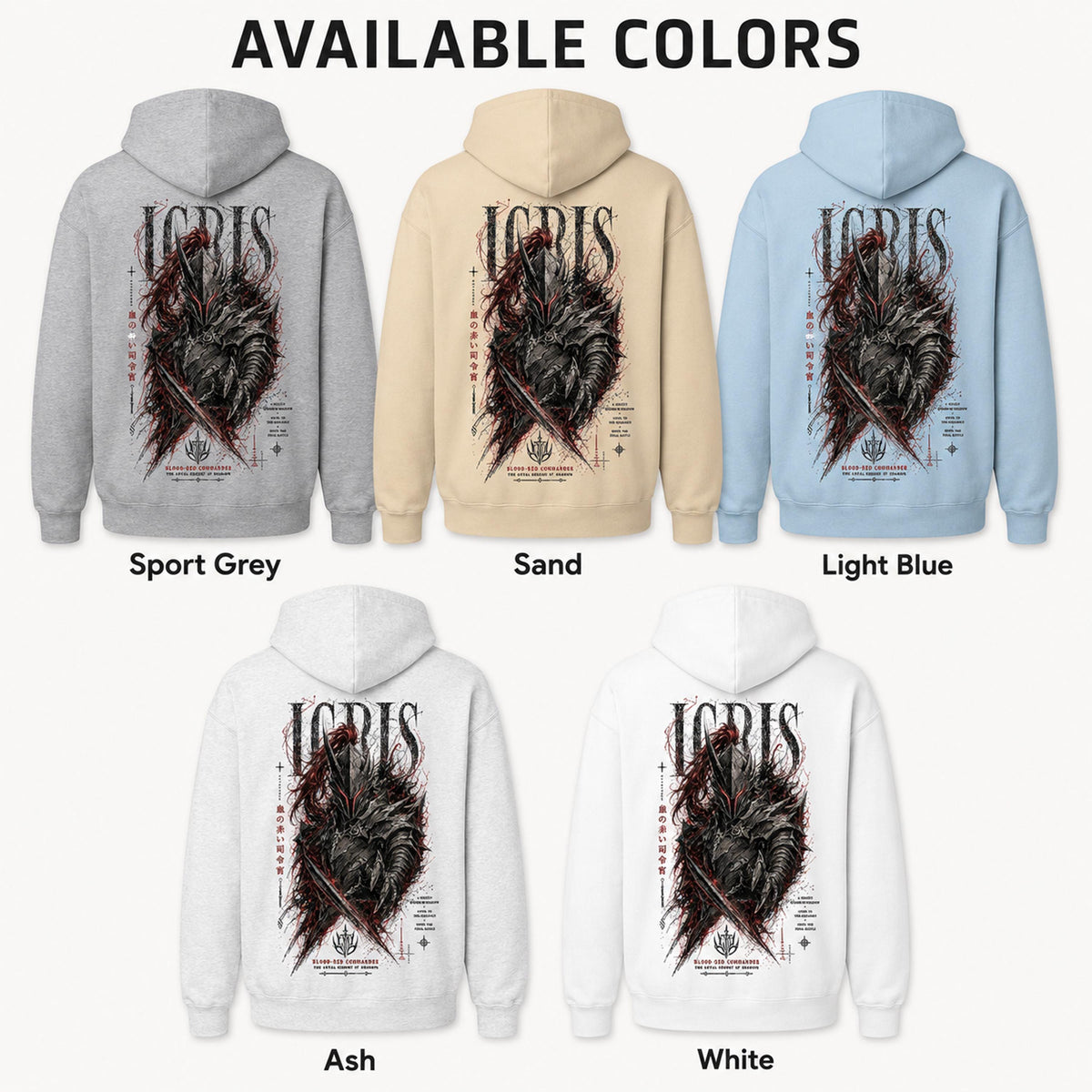 Solo Leveling Igris Hoodie, Front & Back Anime Graphic Hoodie, Blood-Red Commander Dark Fantasy Manga Hoodie, Shadow Monarch Anime Fan Gift