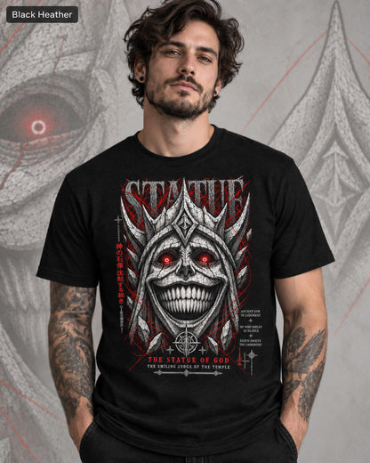 Solo Leveling Statue of God Shirt, Anime Graphic Tee, Cartenon Temple Dark Fantasy Manga Shirt, Smiling Judge Streetwear Anime Gift for Fans