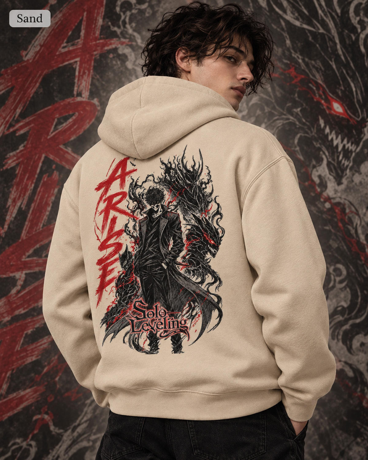 Solo Leveling Arise Hoodie, Front & Back Print, Shadow Monarch Anime Graphic Hoodie, Dark Fantasy Manga Hoodie, Unisex Anime Streetwear Gift