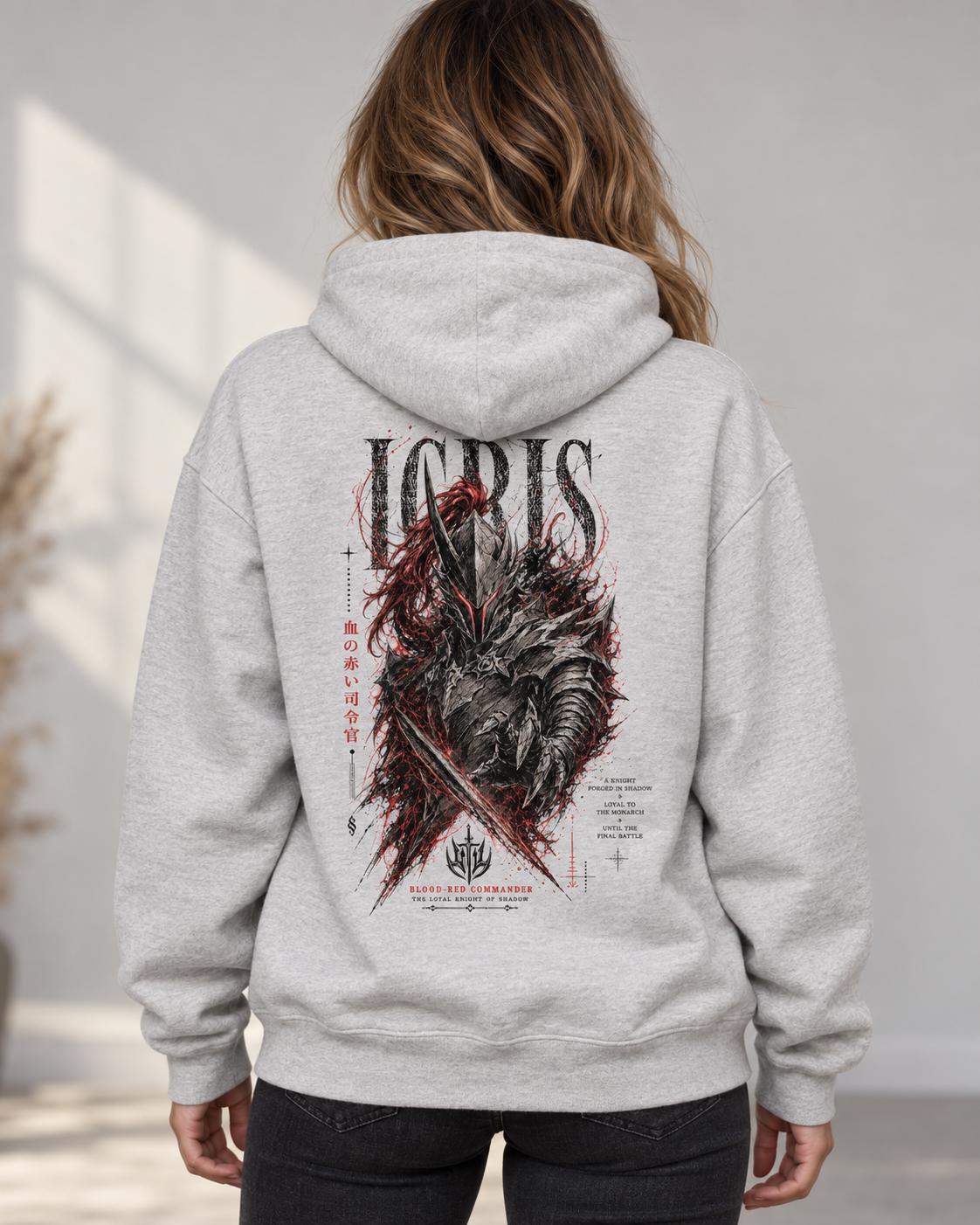 Solo Leveling Igris Hoodie, Front & Back Anime Graphic Hoodie, Blood-Red Commander Dark Fantasy Manga Hoodie, Shadow Monarch Anime Fan Gift