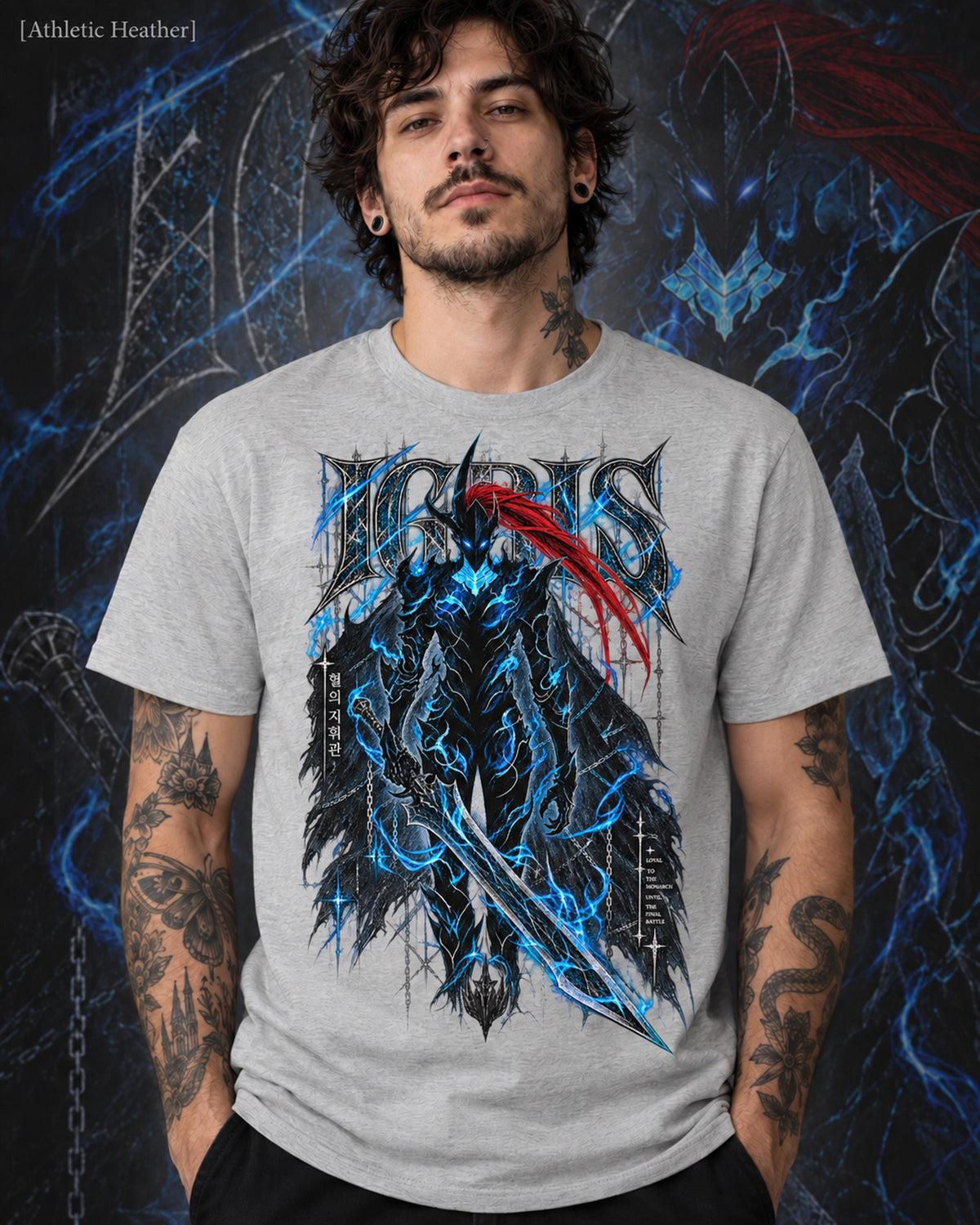 Solo Leveling Igris Shirt, Anime Graphic Tee, Blood-Red Commander Dark Fantasy Manga Shirt, Shadow Monarch Fan Gift, Otaku Streetwear Tee