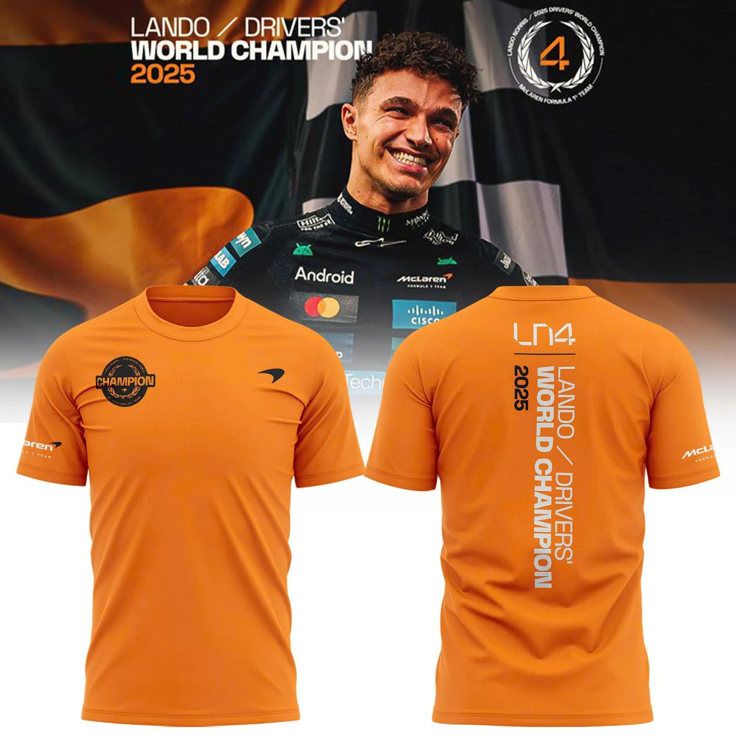 McLaren Lando Norris 2025 F1 World Champions Limited Edition Shirt