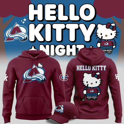 Limited Edition Colorado Avalanche x Hello Kitty Night Hoodie 2026
