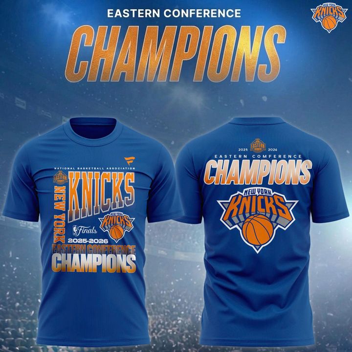 Men's New York Knicks Fanatics Charcoal 2026 Eastern Conference Champions Two-Sided T-Shirt | SE85