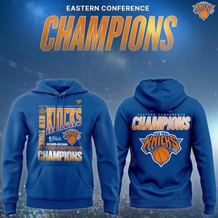 Men's New York Knicks Fanatics Charcoal 2026 Eastern Conference Champions Two-Sided Zip Hoodie | TR11