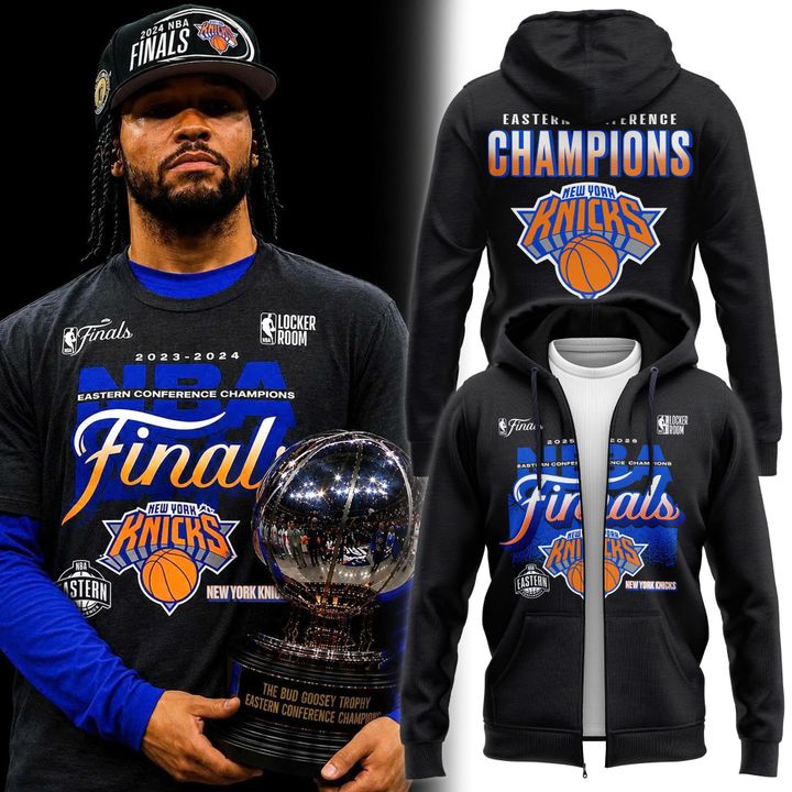Men's New York Knicks  Charcoal 2026 Eastern Conference Champions Two-Sided Zip Hoodie | OF66