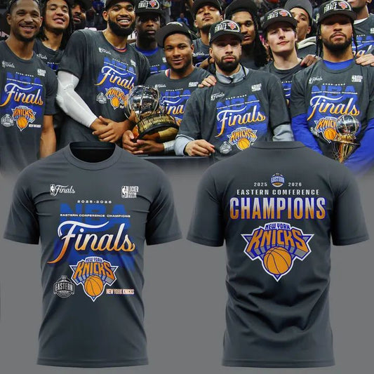 New York Knicks Fanatics Charcoal 2026 Eastern Conference Champ 2-Sided Tee | UU52