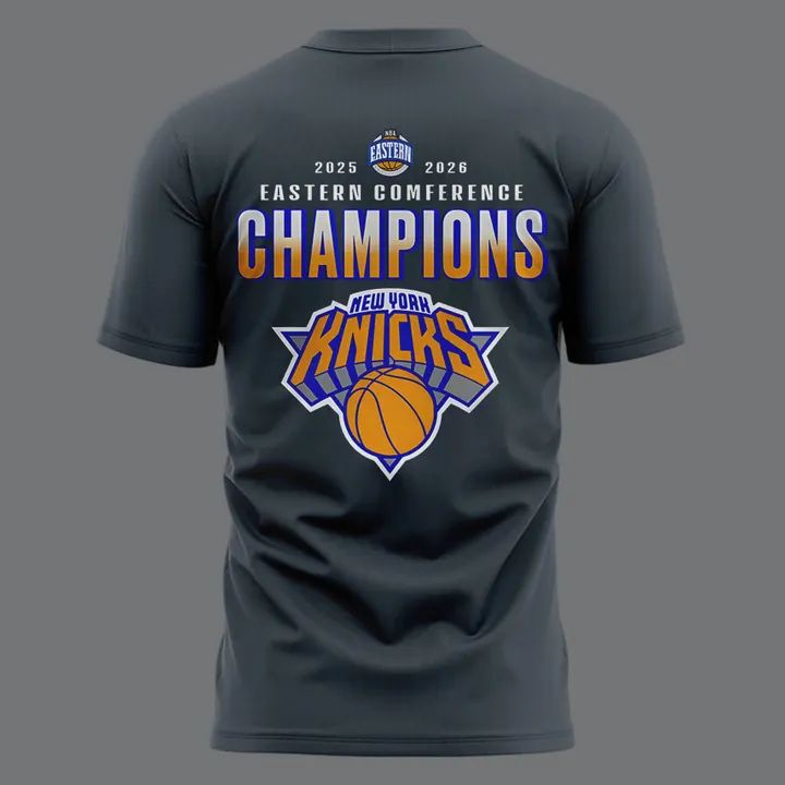 New York Knicks Fanatics Charcoal 2026 Eastern Conference Champ 2-Sided Tee | UU52