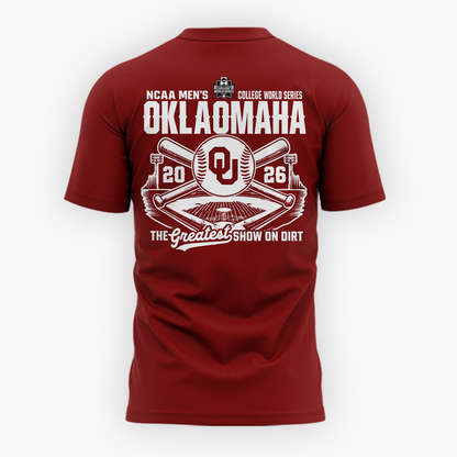 Oklahoma Sooners  2026  Baseball College World Series OKLAOMAHA  T-shirt | FX95