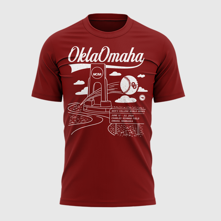 Oklahoma Sooners  2026  Baseball College World Series OKLAOMAHA  T-shirt | IS54