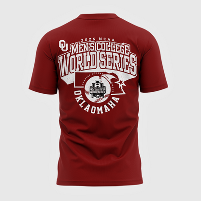 Oklahoma Sooners  2026  Baseball College World Series OKLAOMAHA  T-shirt | UQ68