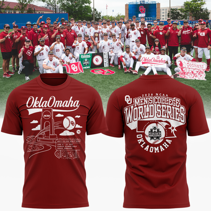Oklahoma Sooners  2026  Baseball College World Series OKLAOMAHA  T-shirt | UQ68
